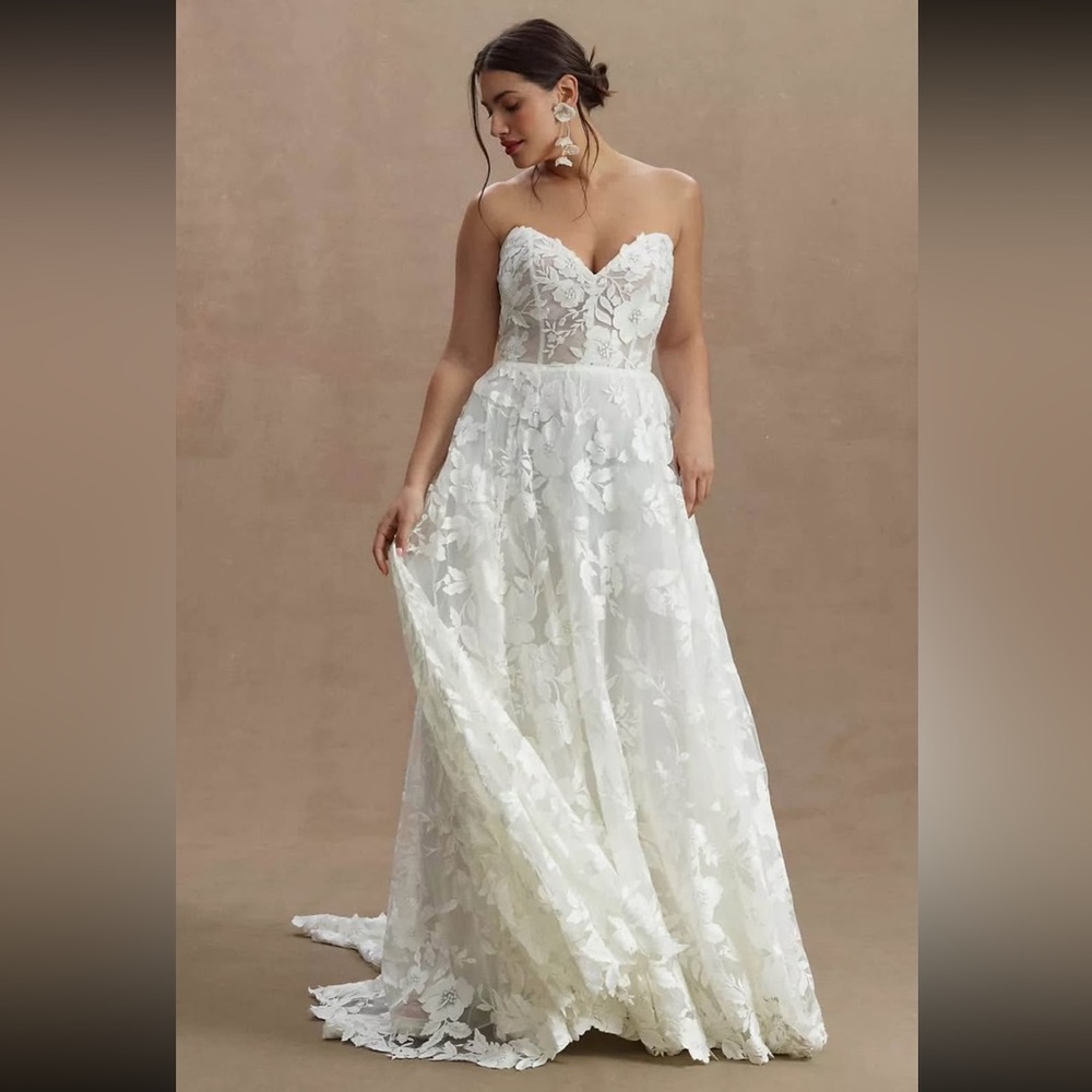 Jenny Yoo Madeline Corset A-Line Strapless Lace Wedding Gown